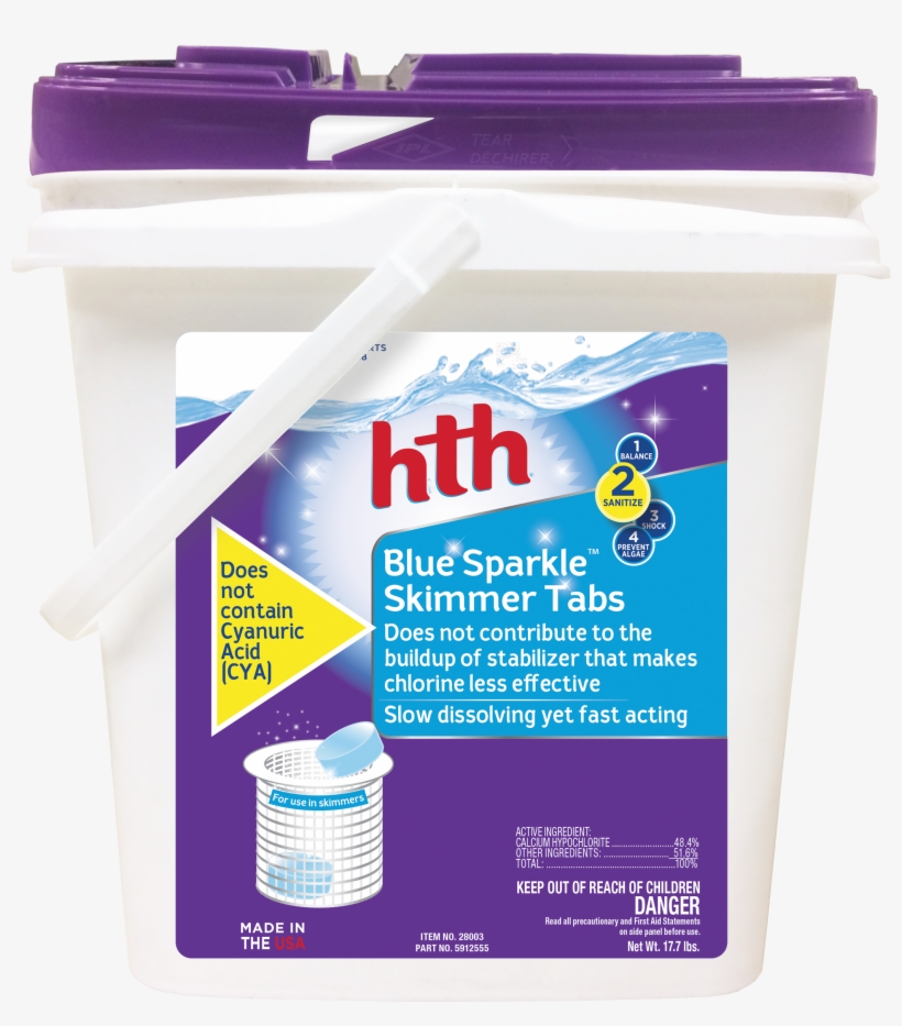 Hth Pool Blue Sparkle Skimmer Tabs, - Hth Blue Sparkle, transparent png download