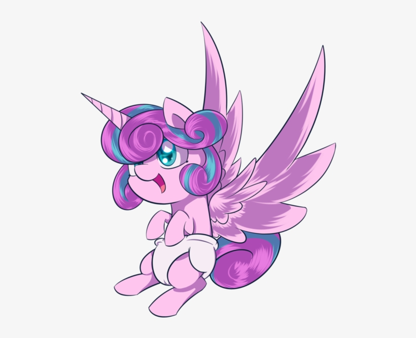 Cute Flurry Heart Big Wings And White Diaper - My Little Pony Flurry Heart Diaper, transparent png download