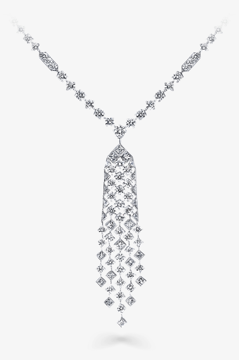 A Graff Snowfall Necklace Featuring Baguette And Brilliant - Ciondolo Croce Con Diamanti, transparent png download