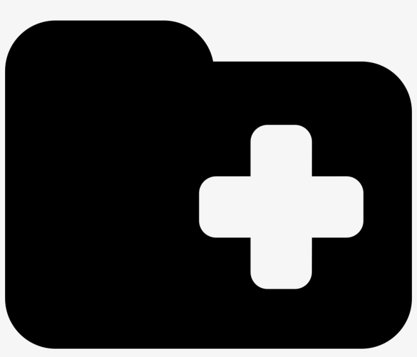 Folder With Plus Sign For Interface Button To Add Comments - Folder Button, transparent png download