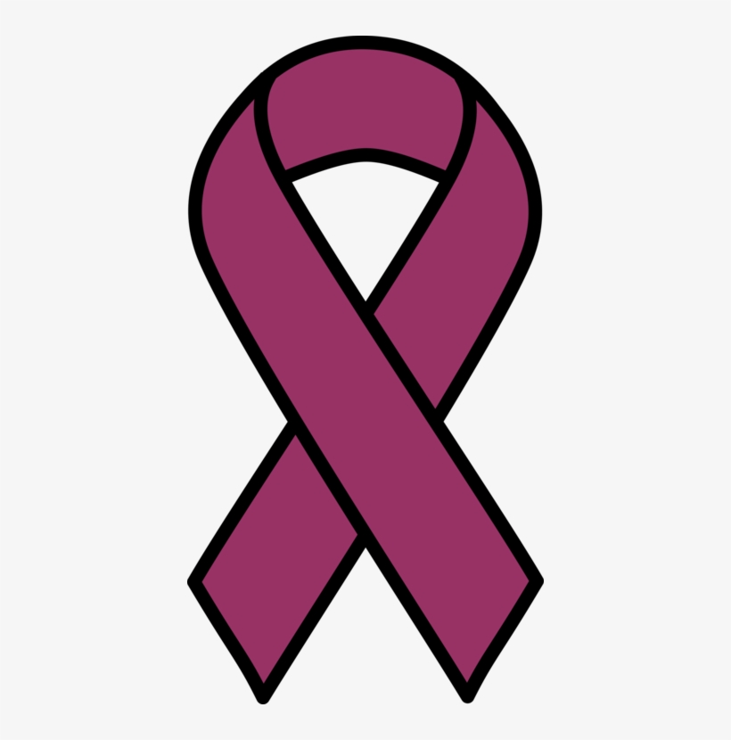 Awareness Ribbon Breast Cancer Liver Cancer Ovarian - Ovarian Cancer Ribbon, transparent png download