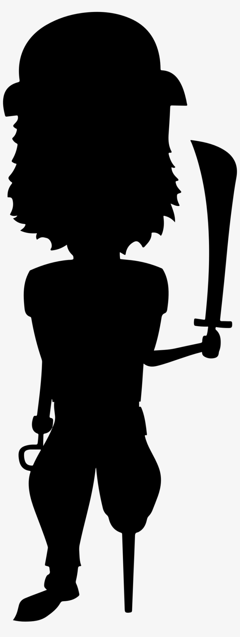 Pirate Clipart Silhouette - Pirate Cartoon Silhouette, transparent png download