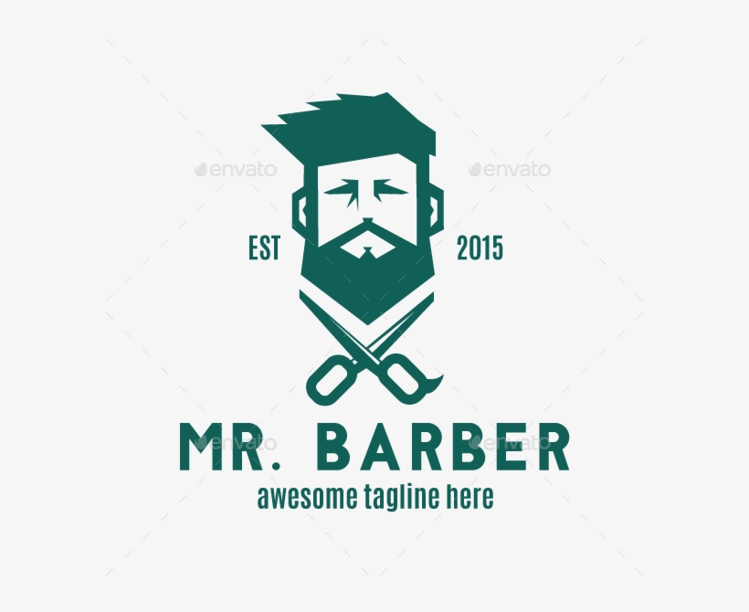 Bearded Barber Logo - Logo, transparent png download