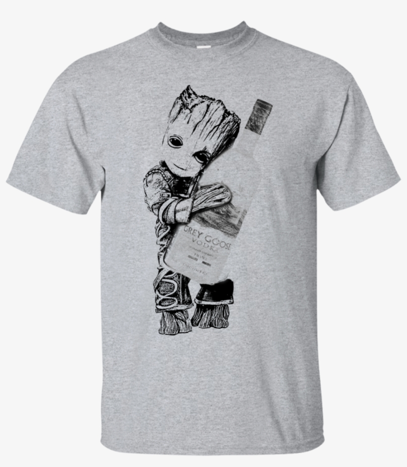 Baby Groot Loves Grey Goose - Funny Corona T Shirt, transparent png download