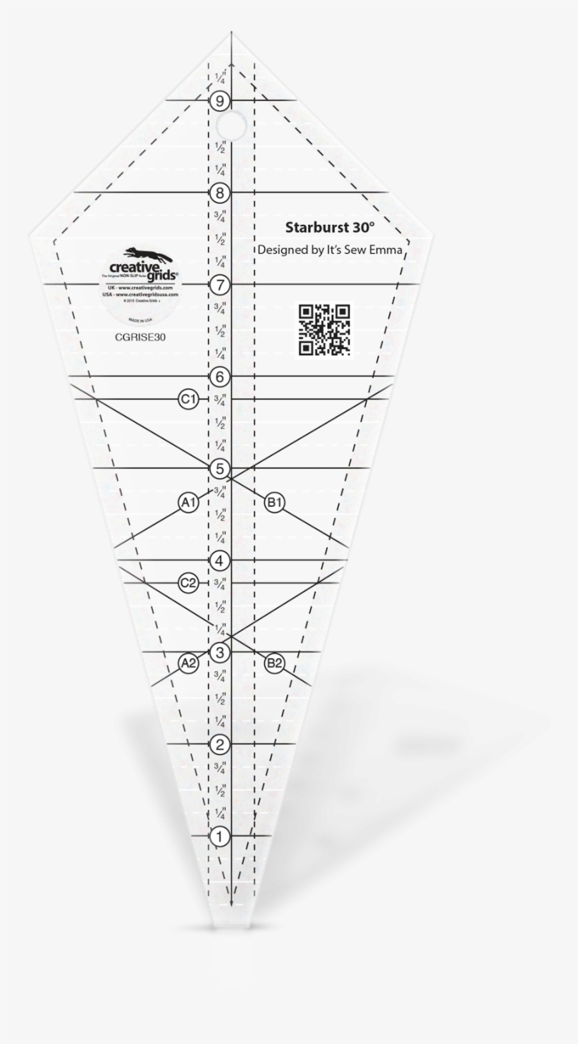 Keepsakequilting Starburst 30 Degree Triangle Ruler, transparent png download