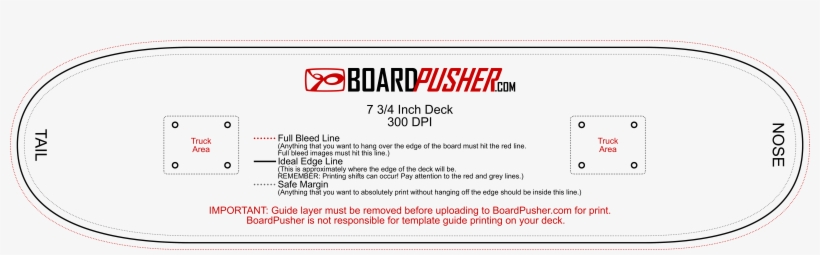 Design Tips & Templates - Skateboard Deck Blank Template, transparent png download