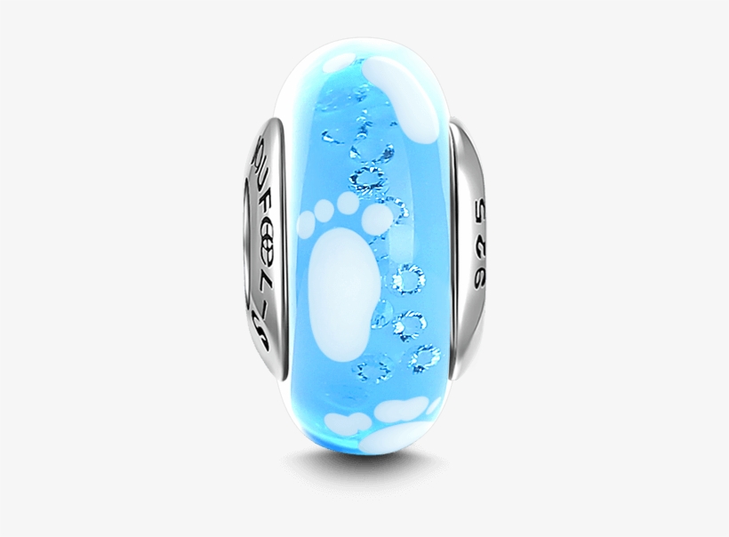 Murano Glass Charms Soufeel Baby Feet Blue Murano Glass, transparent png download