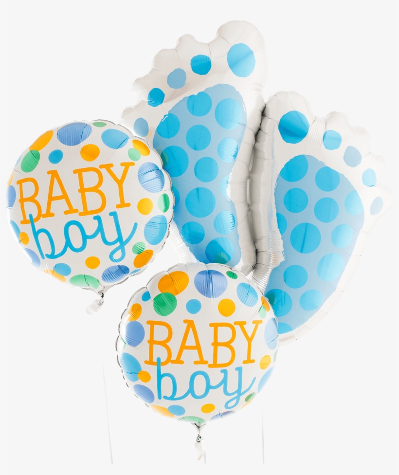 Baby Feet Blue Bunch - 18"pkg Baby Boy Dots, transparent png download