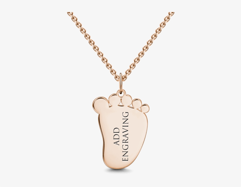 Baby Feet Personalized Engraved Bar Necklace 925 Sterling - Name Gold Necklace Png, transparent png download