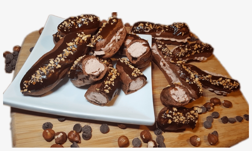 Chocolate Hazelnut Eclairs - Chocolate, transparent png download