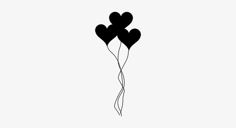 Resultado De Imagem Para Silhouette Love Heart - Love Balloons Black And White, transparent png download