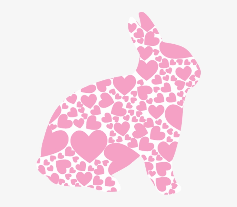 Silhouette, Heart, Pink, Spring, Bunny, Holiday, Easter - Rabbit, transparent png download