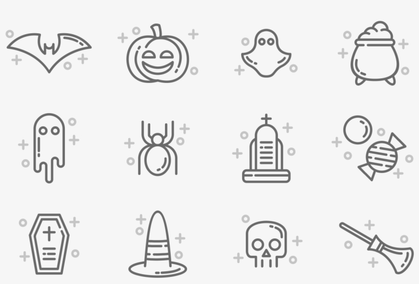Halloween Icons Vector - Halloween Icons Transparent Cute, transparent png download