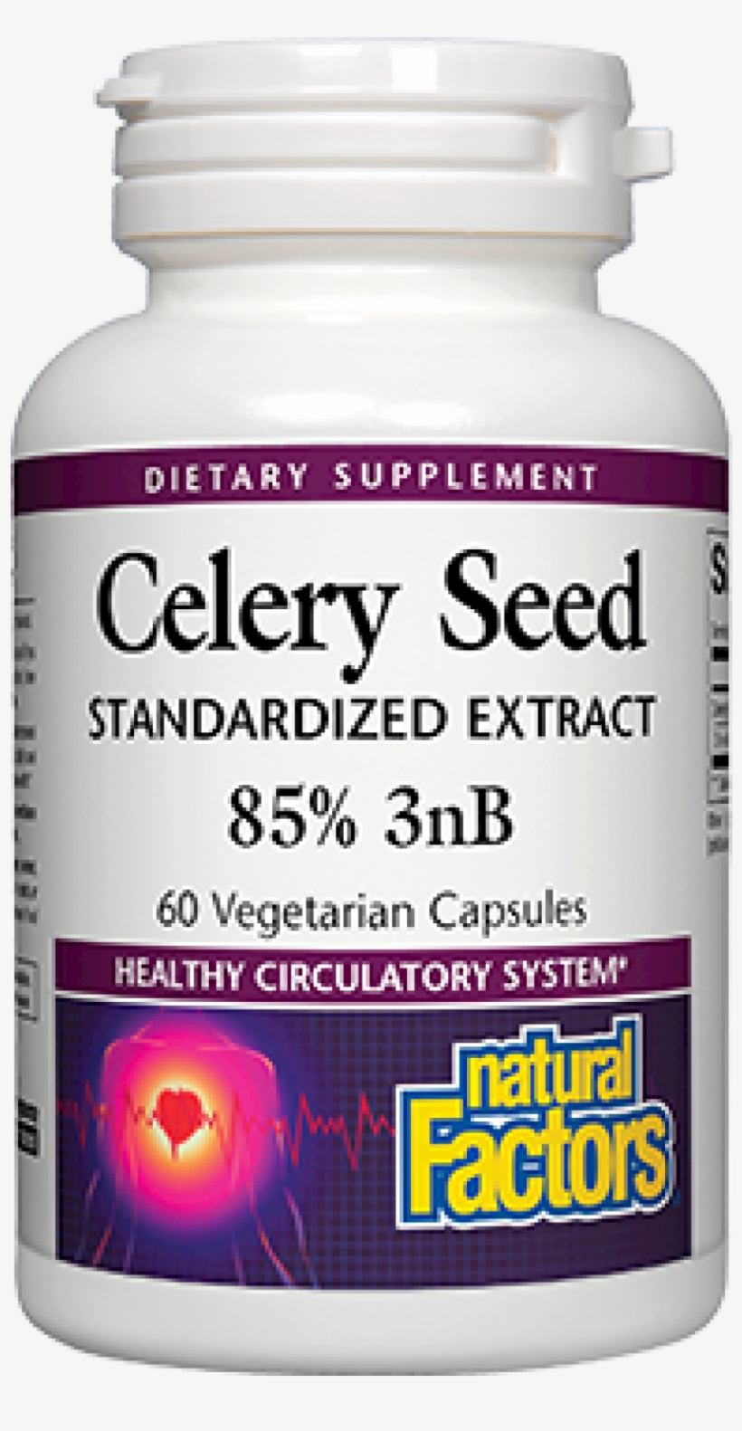 Natural Factors, Celery Seed Extract 85% 3nb 60 Caps - Natural Factors Advanced Cholesterol, transparent png download