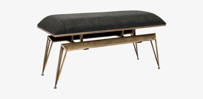 Draper Charcoal Linen Bench, transparent png download