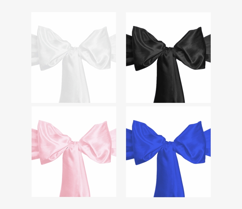 Decorative Tie & Chair Sash - Linentablecloth Satin Sash (10-piece) Black, transparent png download