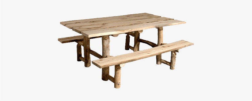 Aspen Log Picnic Table With Benches - Picnic Table, transparent png download