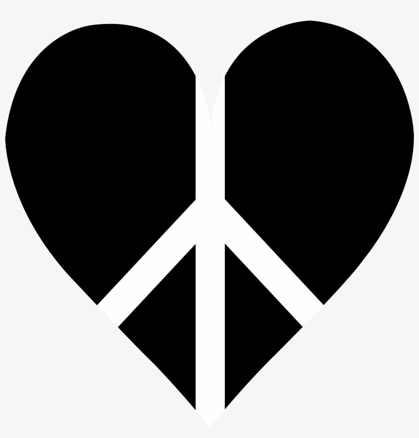 Black Peace Heart Logo - Frieden Und Liebe In Einem Herzen Grußkarte, transparent png download
