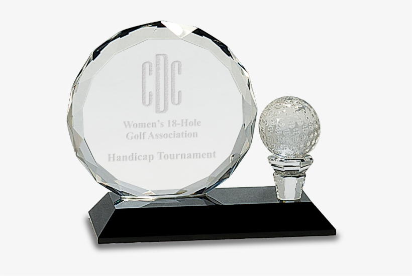 2p21cry026s Pedestal Golf Crystal Ball Tee - Engraved Crystal Glass Award 4 1/2 Inch Round Facet, transparent png download