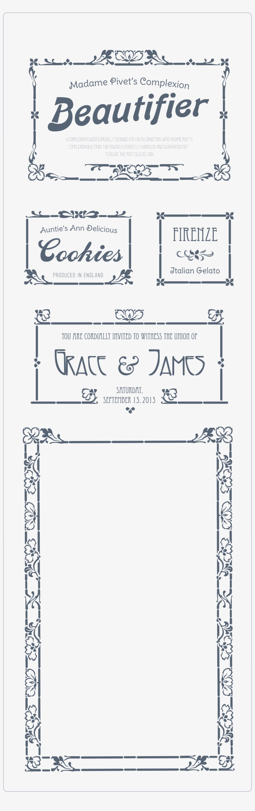 Create Elegant "art Nouveau" Borders By Assembling - Compliancesigns Plastic Restroom Etiquette Sign 14, transparent png download
