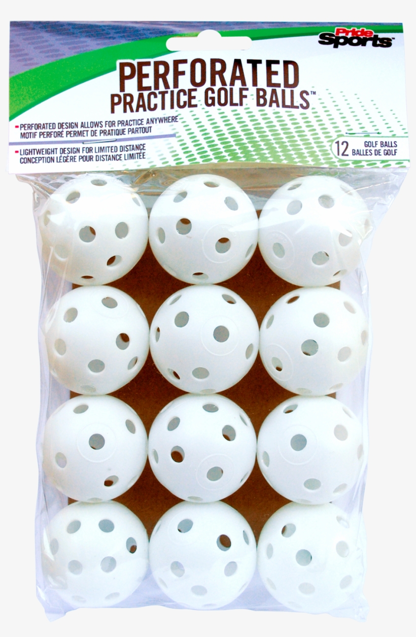 Pridesports Perforated Practice Balls White 12 Ct - Pridesports Practice Golf Balls, Perforated, 12 Count, transparent png download
