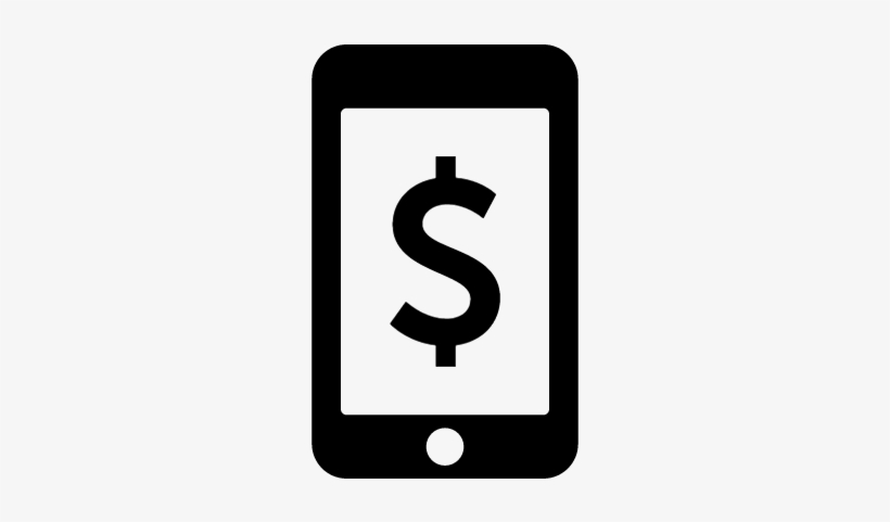 Dollar Sign On Tablet Or Phone Screen Vector - Dollar Sign Phone, transparent png download