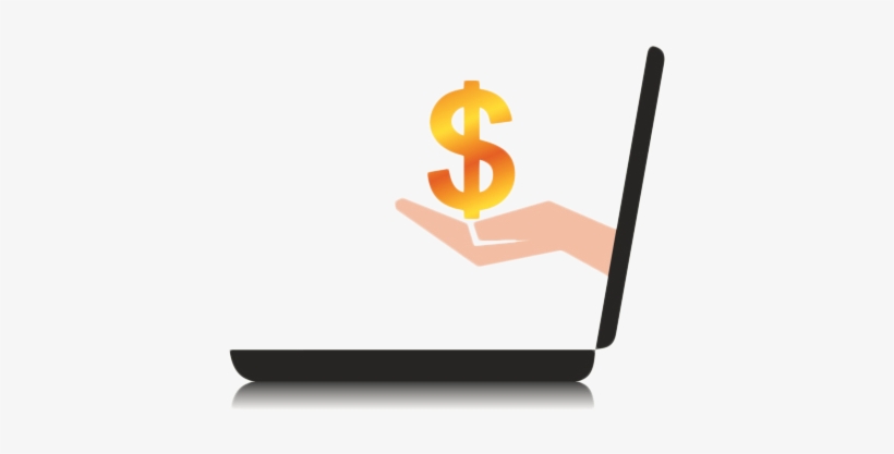 Graphic Of A Hand Holding A Dollar Sign Coming Out - Laptop, transparent png download