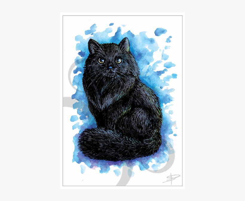 Black Cat Card - Greeting Card, transparent png download