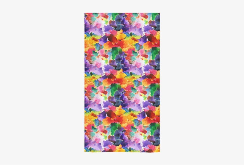 Vibrant Flower Watercolor Bath Towel - Zoeo Foldable Compact Windproof Travel Umbrella Art, transparent png download