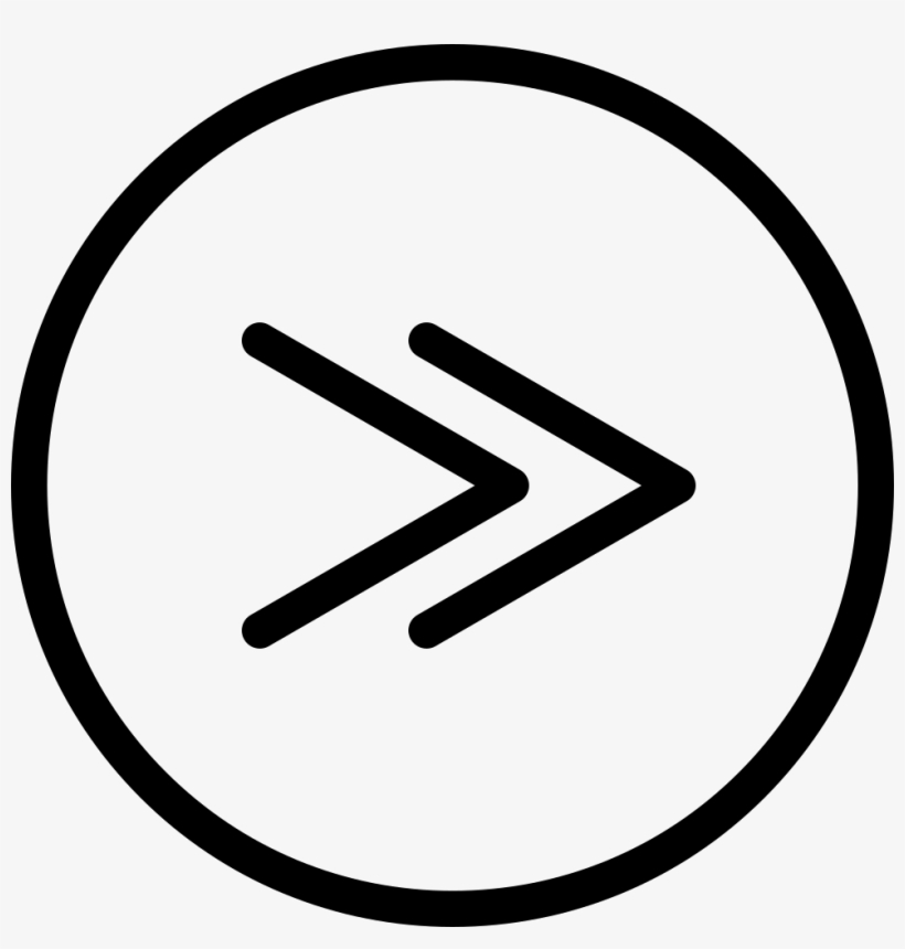 Fast Forward Two Thin Right Arrows In Circular Button - Phone Icon, transparent png download