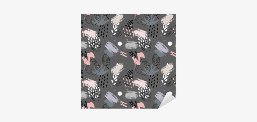 Abstract Vector Seamless Pattern With Hand Drawn Paint - Pastel Paint Strokes Background, transparent png download