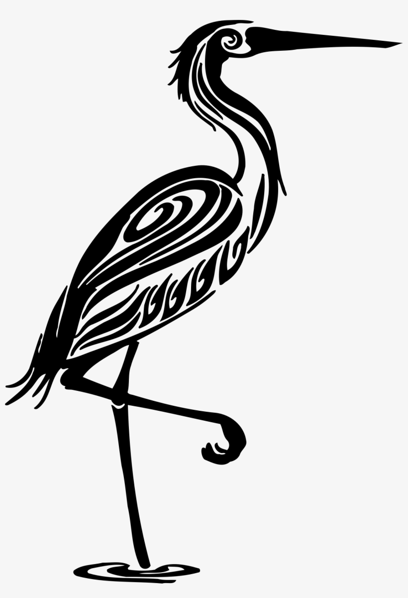 Big Image Tribal Crane Bird Vinyl Sticker Wall Art Black Transparent Png 1677x2375 Free Download On Nicepng