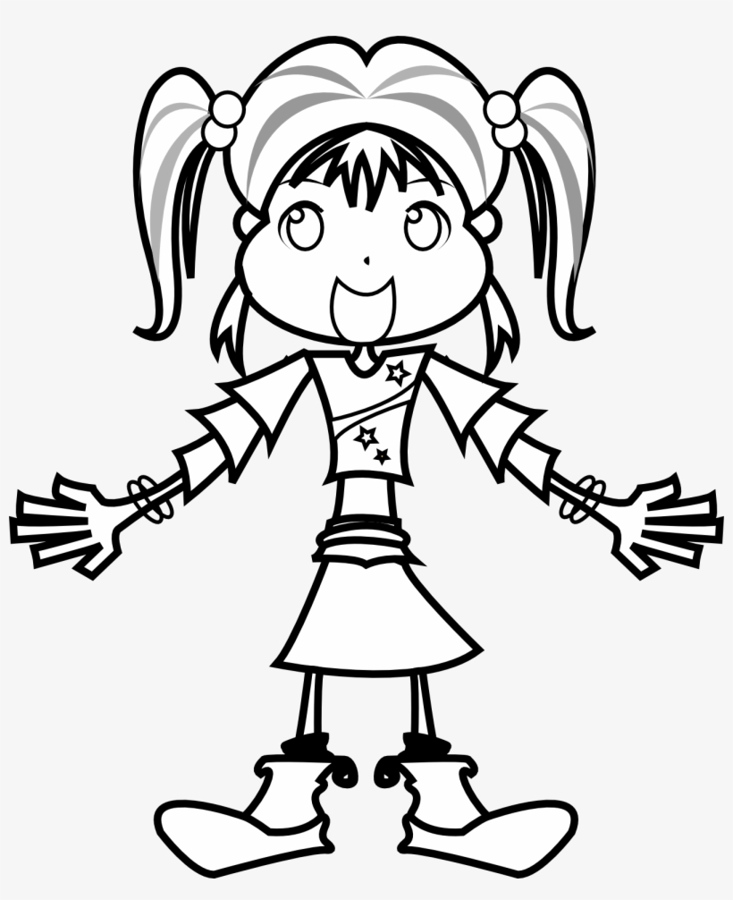 Black Girl Clip Art - Girl Black And White Image Clip Art, transparent png download