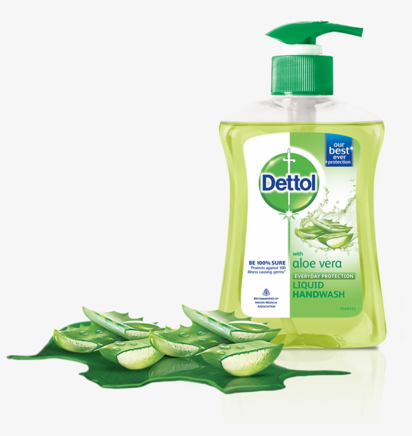 Dettol With Soothing Aloe Vera Provides Strong Protection - Dettol Aloe Vera Hand Wash, transparent png download
