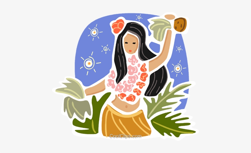 Hawaiian Hula Dancer Royalty Free Vector Clip Art Illustration - Hawaiian, transparent png download