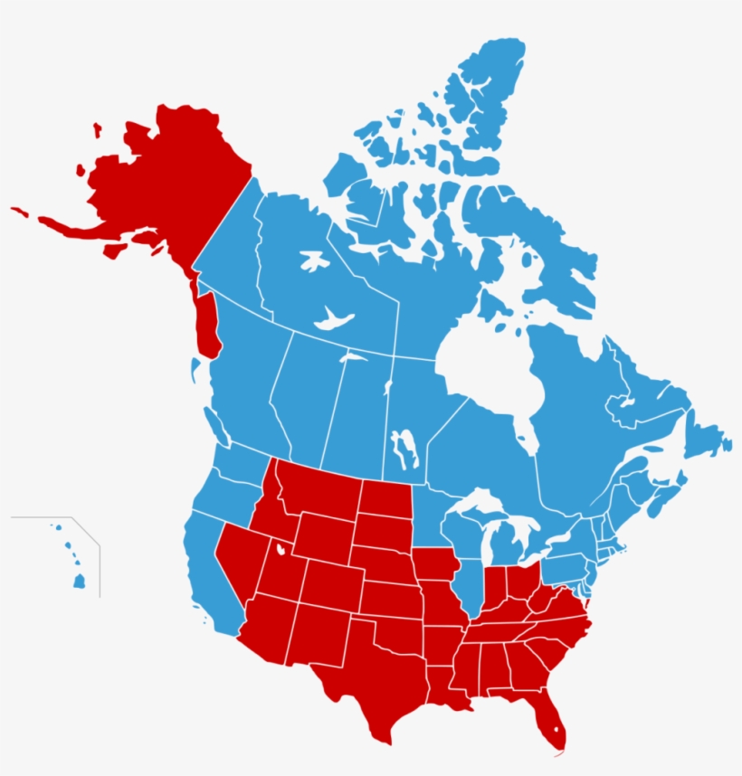 1200px Jesusland Map Svg On Map Of Canada And The United - Us And Canada Vector, transparent png download