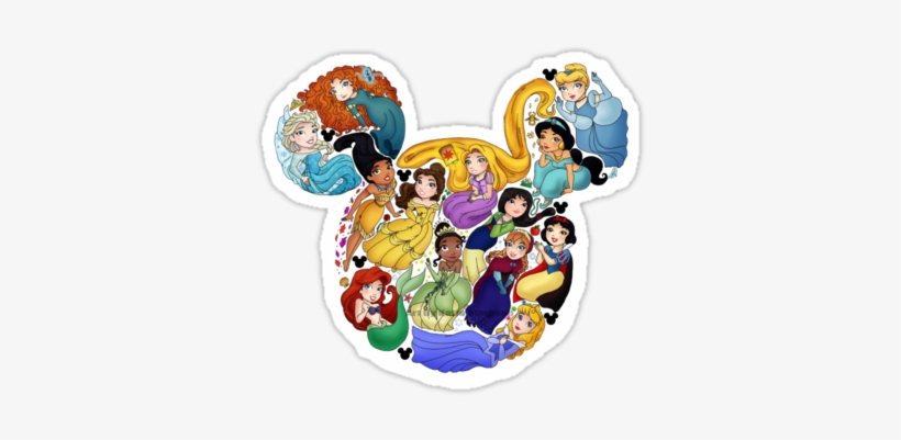 "princess Mickey Ears" Stickers By Redhead-k - Disney Princesse Dans Mickey, transparent png download