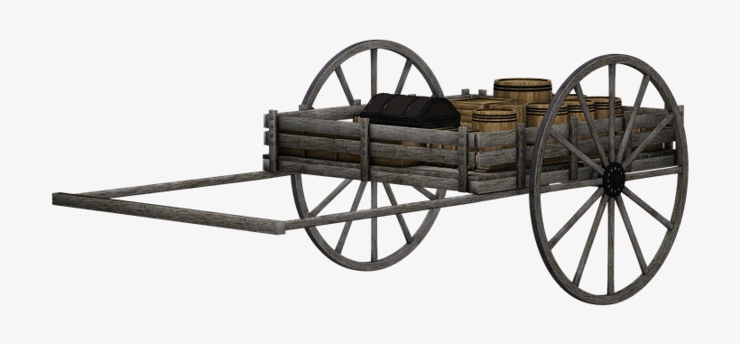 Cart Clipart Wooden Cart - Wooden Cart Png, transparent png download