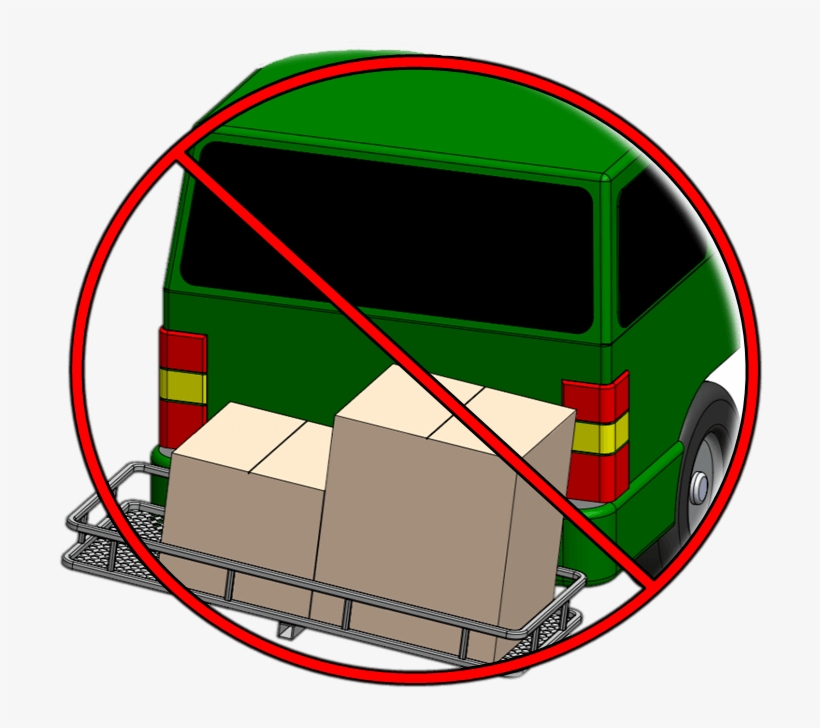 Green Car Crossed Out With Unstable Cargo - Car, transparent png download