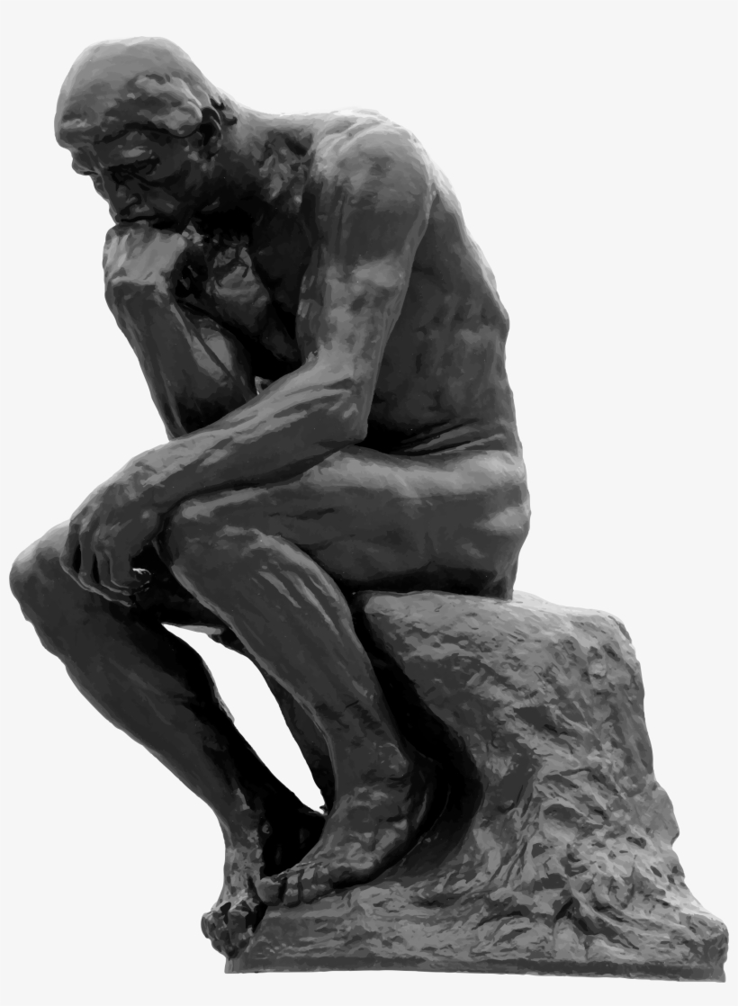 This Free Icons Png Design Of The Thinker Grayscale, transparent png download
