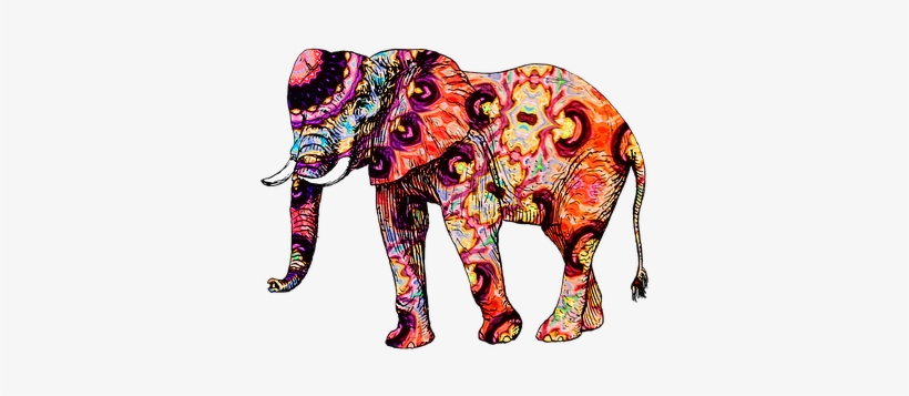 Asian Elephant Clipart Land Animal - Colorful Elephant Throw Blanket, transparent png download