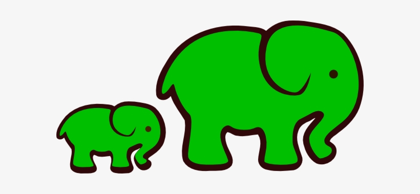 28 Collection Of Green Elephant Clipart - Green Elephant Clipart, transparent png download