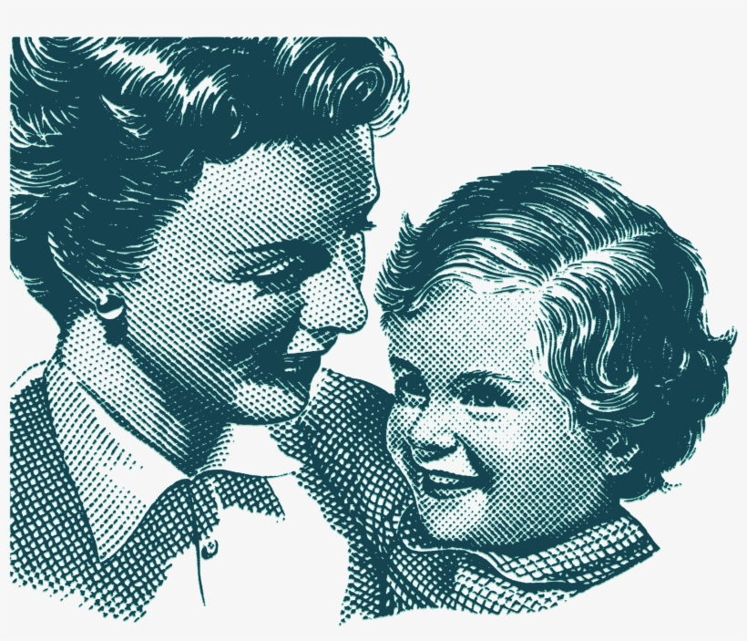 This Free Icons Png Design Of Vintage Mother Daughter, transparent png download