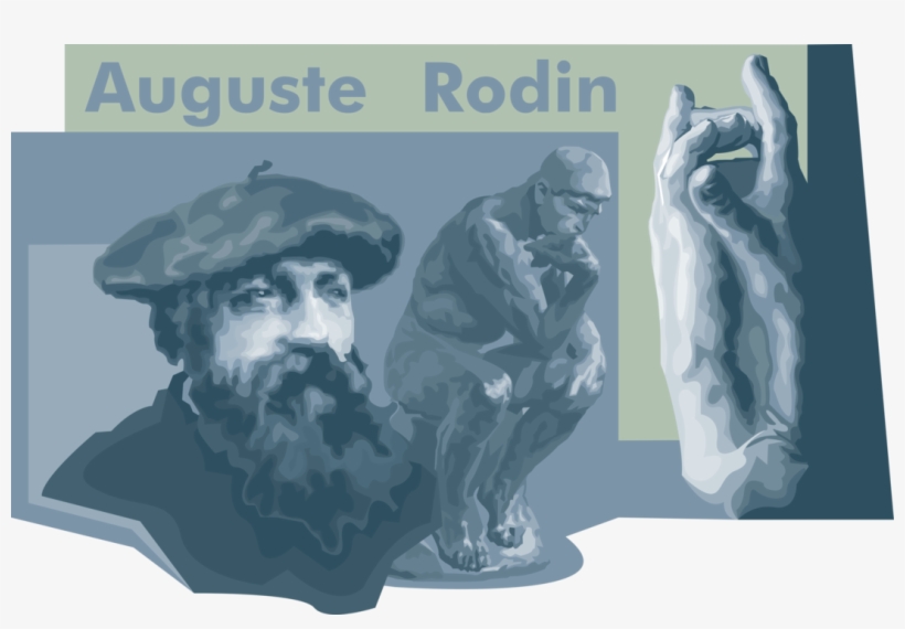 Vector Illustration Of Auguste Rodin French Sculptor - Auguste Rodin, transparent png download