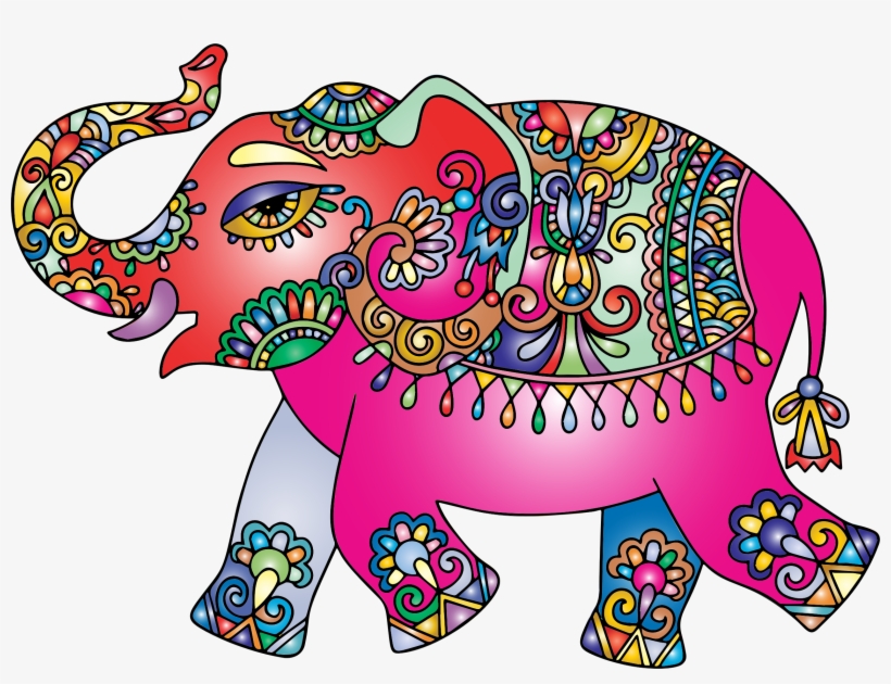 Prismatic Playful Big Image Png - Indian Elephant Color, transparent png download