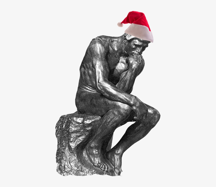 Santathinker1 - Thinker Santa, transparent png download