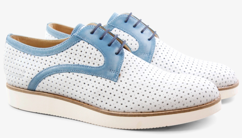 Derby Shoes Sally 17 Powder Perfo White Powder Blue - Skate Shoe, transparent png download