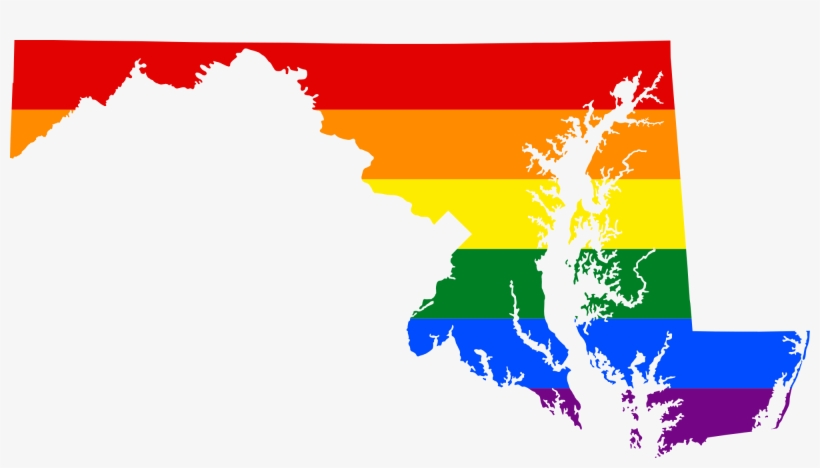 Lgbt Flag Map Of Maryland - State Of Maryland Vector, transparent png download