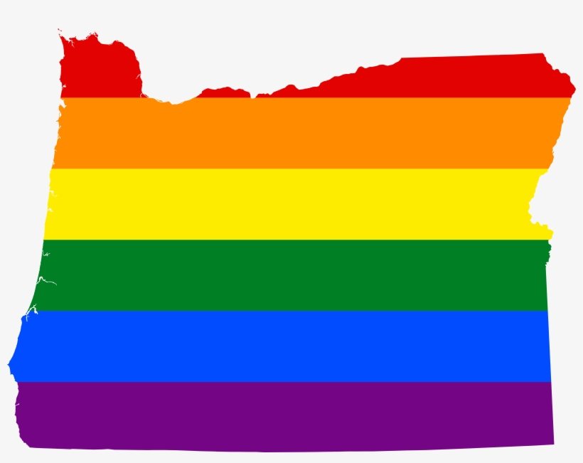 Lgbt Flag Map Of Oregon - Lgbt Oregon, transparent png download