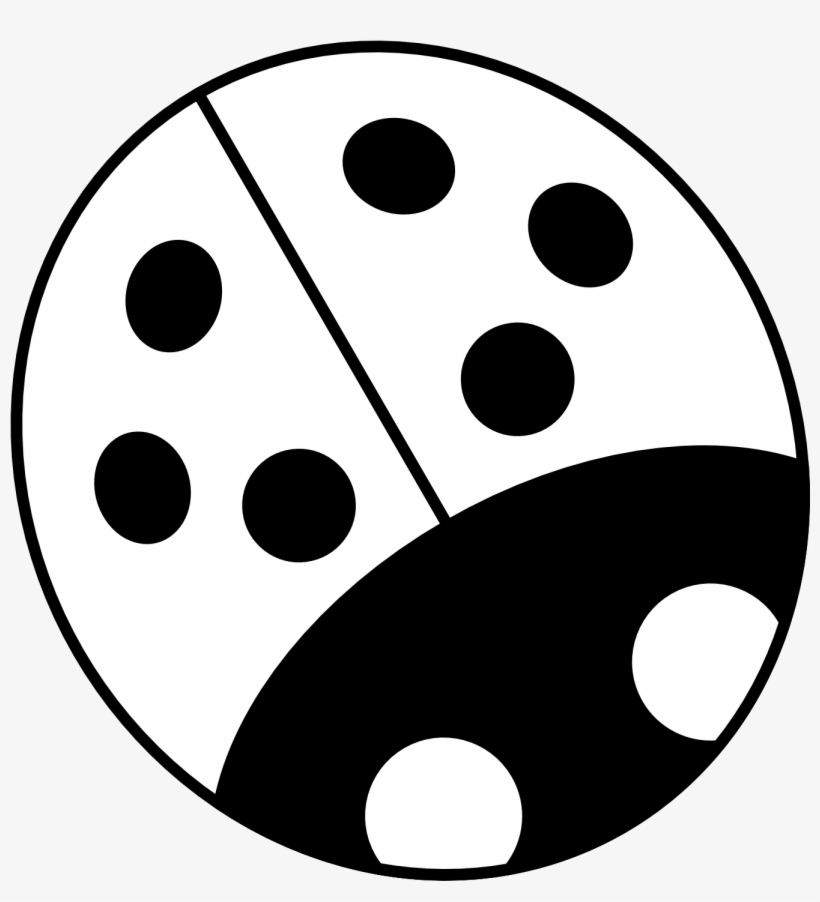 Free White Flower Art, Download Free Clip Art, Free - Ladybug Clip Art Black And White, transparent png download